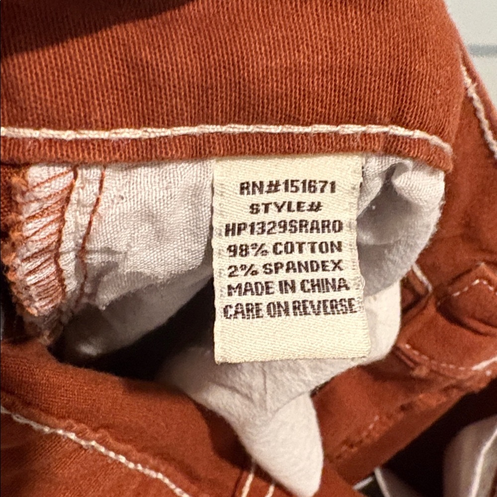 EUC [Hot Kiss] Cargo Straight Leg Stretch Rust Orange/Brown Pants Juniors Sz 9 - Picture 9 of 9